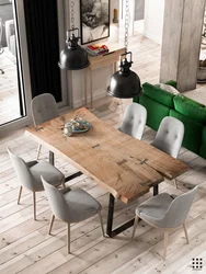 Photo of tables for a kitchen in a loft style