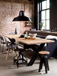 Photo of tables for a kitchen in a loft style