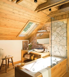 Bath room in a frame house photo