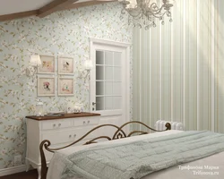 Wallpaper In The Bedroom Interior Provence