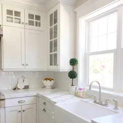 White kitchens with window photo