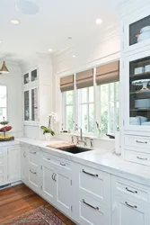 White kitchens with window photo