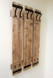 Wooden hanger in the hallway photo