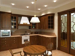 Kitchen color walnut in the interior