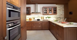 Kitchen color walnut in the interior