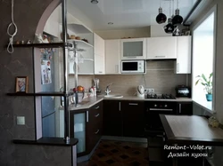 Kitchen design in Khrushchev with remodeling