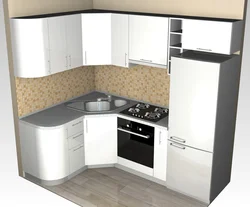 Small kitchen design photo sink in the corner