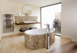 Дизайн ванной комнаты с овальной ванной