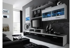 Modular walls in the living room modern photos