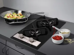 Kitchens with two-burner gas hob photo