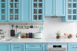 White And Blue Kitchen Photo