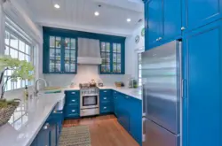 White and blue kitchen photo