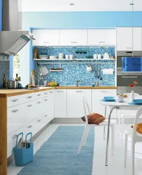 White And Blue Kitchen Photo