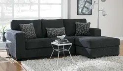 Graphite Sofa In The Living Room Interior