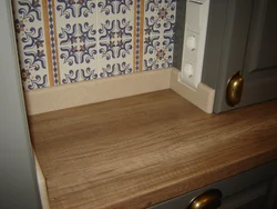 Plinth on the kitchen countertop in the interior
