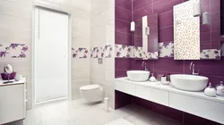 Lilac Tiles In The Bathroom Photo