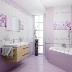 Banyoda Fotoşəkildə Lilac Plitələr