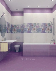 Lilac tiles in the bathroom photo