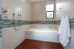 Дызайн ванны з гарызантальнай пліткай