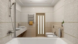 Дизайн ванны с горизонтальной плиткой