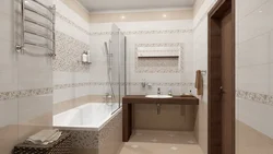 Üfüqi plitələr ilə hamam dizaynı