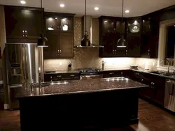 Dark Kitchen With Black Countertop Photo