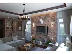 Photo Of A Loft-Style Living Room With A Fireplace