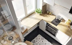 Дизайн кухни хрущевка столешница из подоконника фото