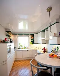 Натяжные потолки на кухню свой дом фото