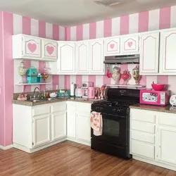 Фото плитки кухня розовый