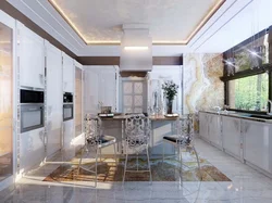 Kitchen design living room marble floor