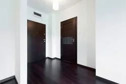Apartment design dark floor and doors