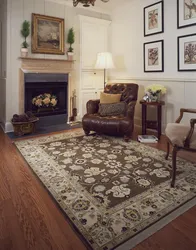 Classic carpets in a modern living room interior