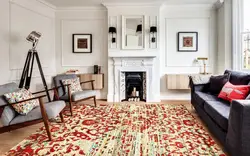 Classic carpets in a modern living room interior