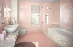 Персиковый интерьер ванной комнаты
