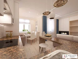 Apartment design 60 sq m with kitchen living room