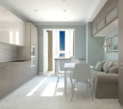 Apartment design 60 sq m with kitchen living room