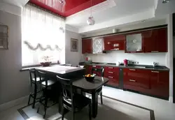 Черно бордовая кухня фото