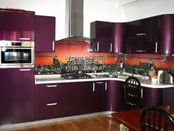 Black burgundy kitchen photo