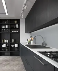 Kitchen In Black And Gray Tone Photo