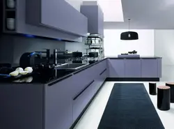 Кухня ў чорна-шэрым тоне фота