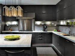 Kitchen in black and gray tone photo
