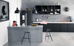 Kitchen in black and gray tone photo