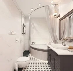 Ванна бөлмесінің дизайны терезесі бар бұрыштық ванна