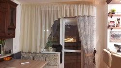 Шторка на одно окно кухня фото