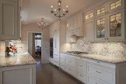 Classic kitchen with white countertop photo