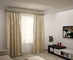 Living room design in a modern style, new curtains