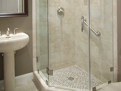 Дизайн ванной комнаты с душем без кабины из плитки