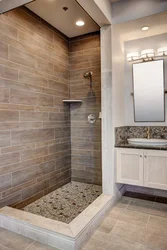 Bathroom design with shower without tiles