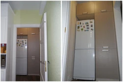 Built-in refrigerators in the hallway photo